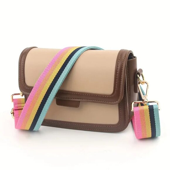 NWOT Retro Rainbow Pastel Striped Detachable Bag Strap (57" Adjustable Length) - Picture 2 of 15